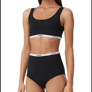 Burberry women’s high waist black bathing suit, size large